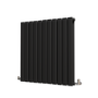 Riace Midnight Black Horizontal Flat Designer Radiator 800x748mm Double Panel 2827 BTU