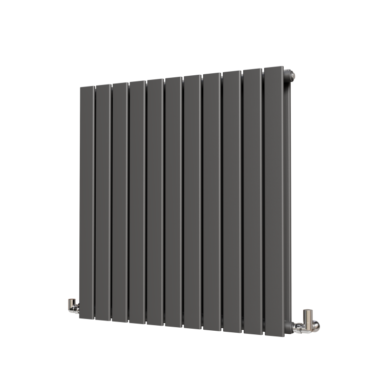 Riace Anthracite Horizontal Flat Designer Radiator 800x748mm Double Panel 2827 BTU