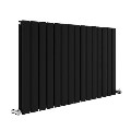 Riace Midnight Black Horizontal Flat Designer Radiator 600x1020mm Double Panel 3856 BTU