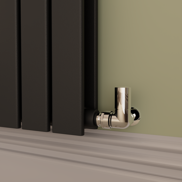 Riace Midnight Black Horizontal Flat Designer Radiator 800x1020mm Double Panel 3856 BTU