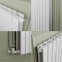 Riace White Horizontal Flat Designer Radiator 800x1020mm Double Panel 4948 BTU