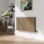 Riace Beige grey Horizontal Flat Designer Radiator 600x1156mm Double Panel 4370 BTU