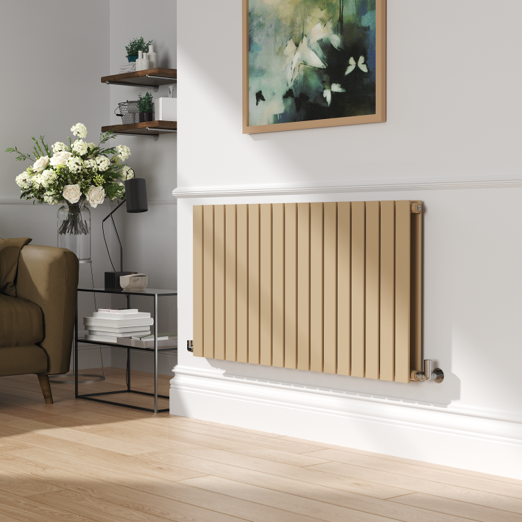 Riace Elk brown Horizontal Flat Designer Radiator 600x1156mm Double Panel 4370 BTU