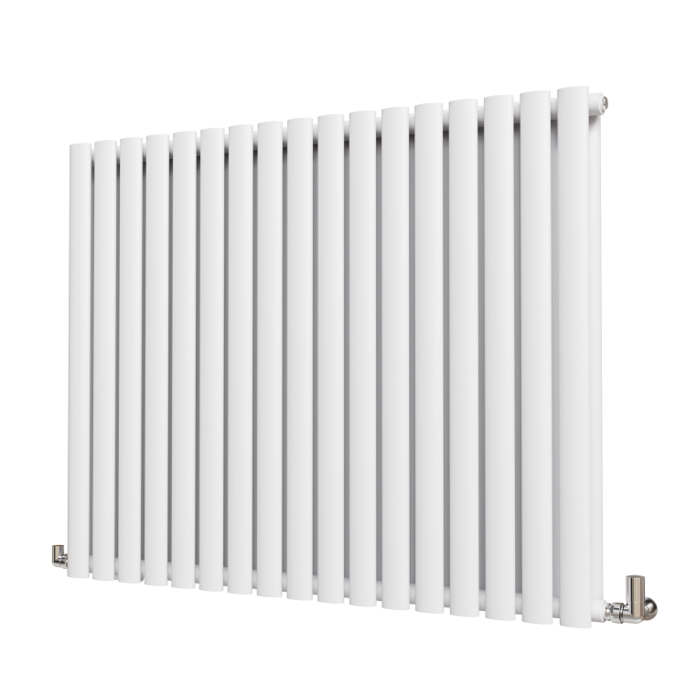 Sorrento White Horizontal Oval Designer Radiator 800x1003mm Double Panel 4079 BTU