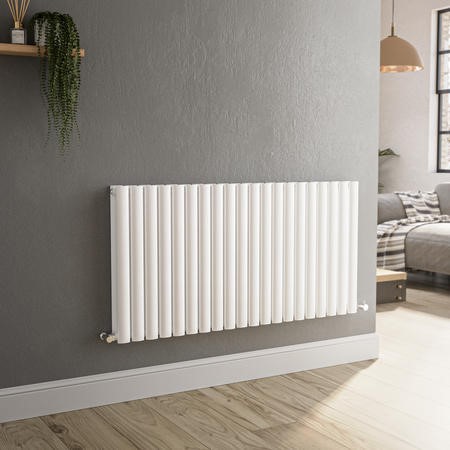 GRADE A2 - Sorrento White Horizontal Oval Designer Radiator 600x1180mm ...