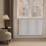 Sorrento White Horizontal Oval Designer Radiator 800x1180mm Double Panel 4798 BTU