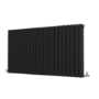 Riace Midnight Black Horizontal Flat Designer Radiator 800x1428mm Double Panel 6926 BTU