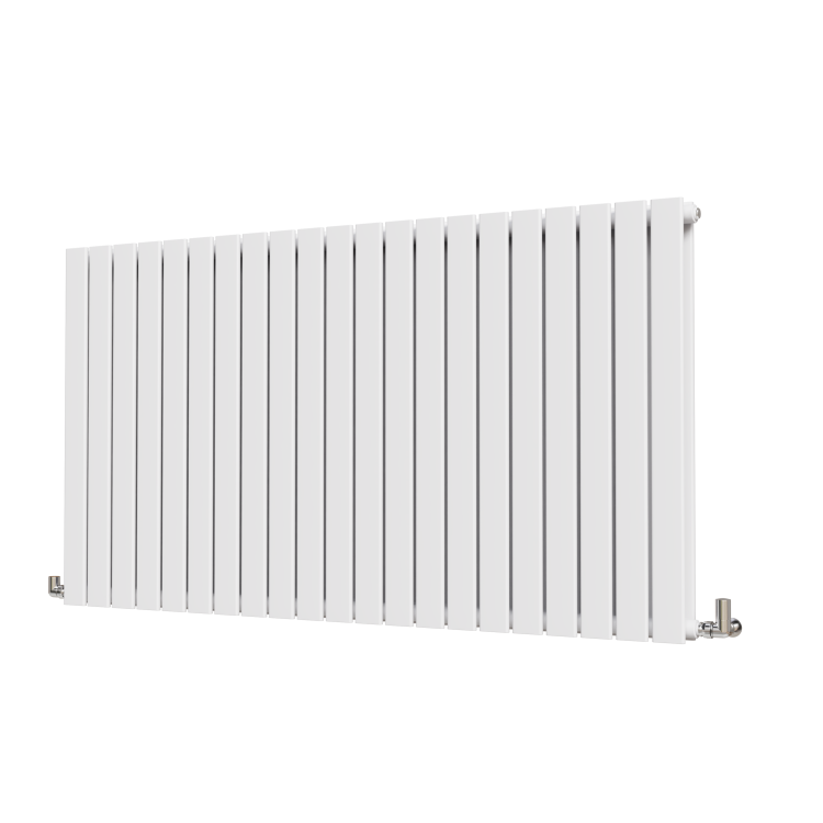 Riace White Horizontal Flat Designer Radiator 800x1428mm Double Panel 5398 BTU