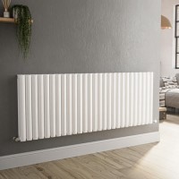 GRADE A1 - Sorrento White Horizontal Oval Designer Radiator 600x1593mm Double Panel 6478 BTU GRADE A1 - Sorrento White Horizontal Oval Designer Radiator 600x1593mm Double Panel 6478 BTU