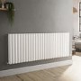 GRADE A1 - Sorrento White Horizontal Oval Designer Radiator 600x1593mm Double Panel 6478 BTU