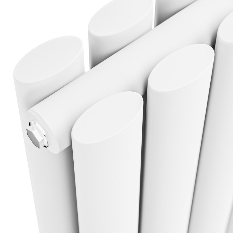 GRADE A1 - Sorrento White Horizontal Oval Designer Radiator 600x1593mm Double Panel 6478 BTU