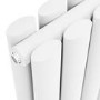 GRADE A1 - Sorrento White Horizontal Oval Designer Radiator 600x1593mm Double Panel 6478 BTU