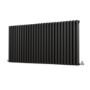 Sorrento Midnight Black Horizontal Oval Designer Radiator 800x1593mm Double Panel 6478 BTU