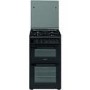 Refurbished Hotpoint HD5G00CCBK 50cm Double Cavity Gas Cooker Black