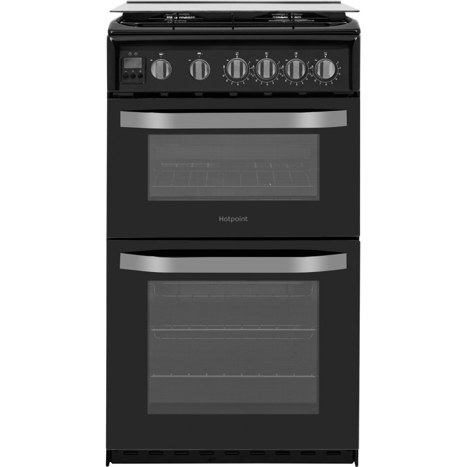 Hotpoint HD5G00CCBK 50cm Double Cavity Gas Cooker Black Appliances