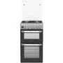 Hotpoint 50cm Double Cavity Gas Cooker with Lid - Silver