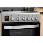 Hotpoint 50cm Double Cavity Gas Cooker with Lid - Silver