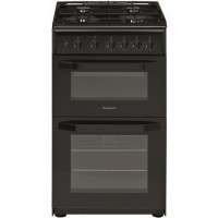 GRADE A3 - Hotpoint HD5G00KCB 50cm twin cavity Gas Cooker - Black