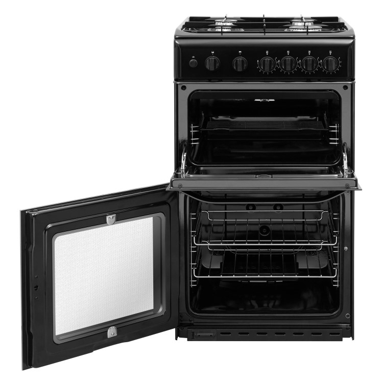 GRADE A3 - Hotpoint HD5G00KCB 50cm twin cavity Gas Cooker - Black