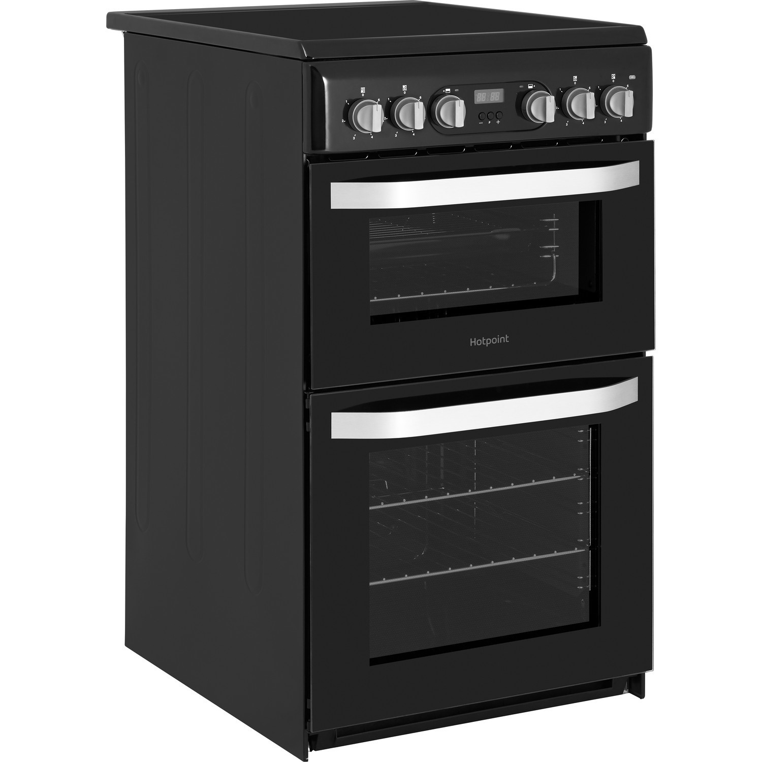Hotpoint 50cm Double Oven Electric Cooker with Ceramic Hob Black