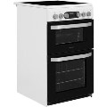 Refurbished Hotpoint HD5V93CCW 50cm Double Oven Electric Cooker with Ceramic Hob White