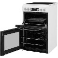 Refurbished Hotpoint HD5V93CCW 50cm Double Oven Electric Cooker with Ceramic Hob White