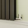 Riace Midnight Black Horizontal Flat Designer Radiator 800x408mm Double Panel 1978 BTU