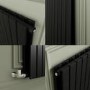 Riace Midnight Black Horizontal Flat Designer Radiator 800x408mm Double Panel 1978 BTU