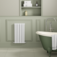 Riace White Horizontal Flat Designer Radiator 800x408mm Double Panel 1542 BTU