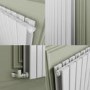 Riace White Horizontal Flat Designer Radiator 800x408mm Double Panel 1542 BTU