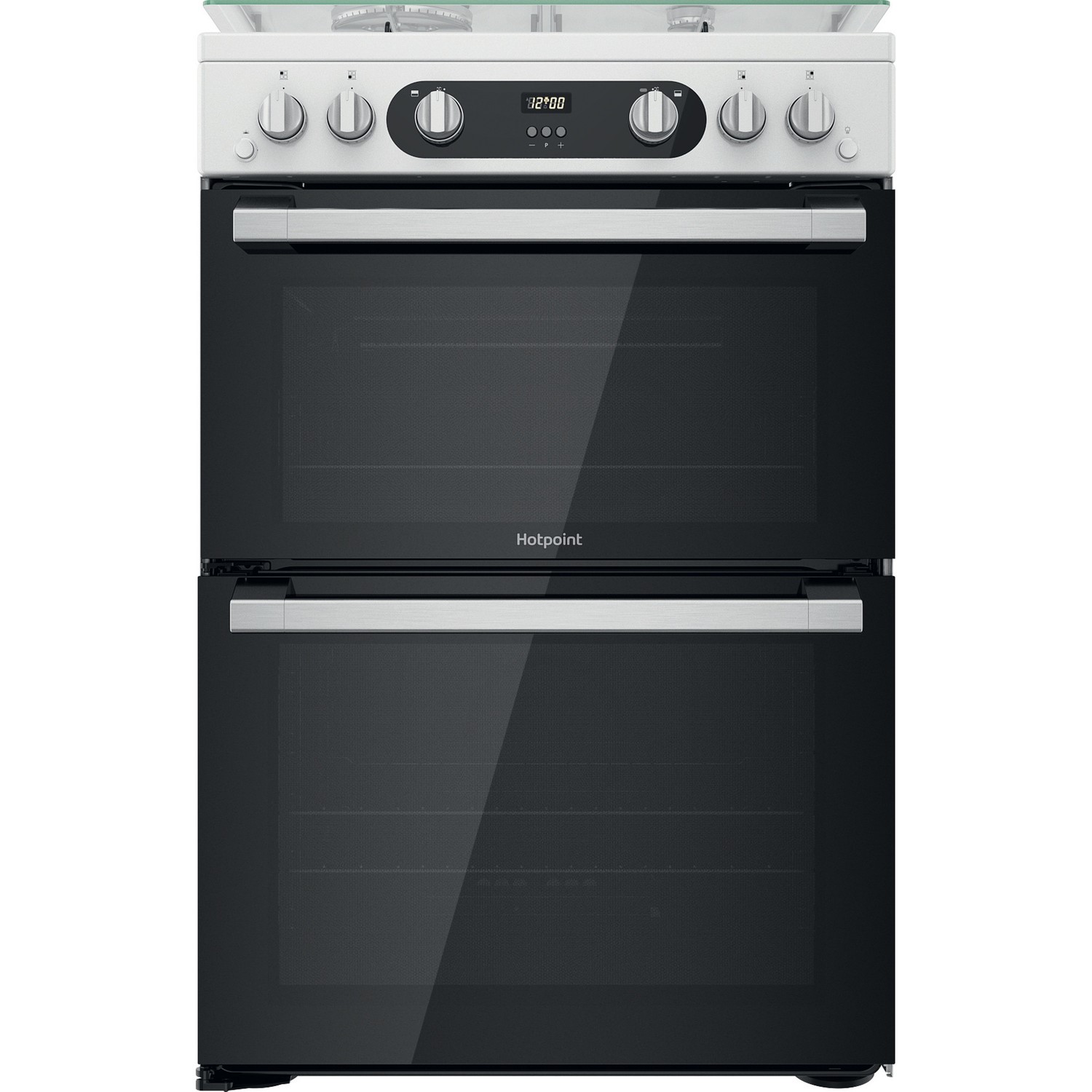 Refurbished Hotpoint Amelia HD67G02CCW 60cm Double Oven Gas Cooker White