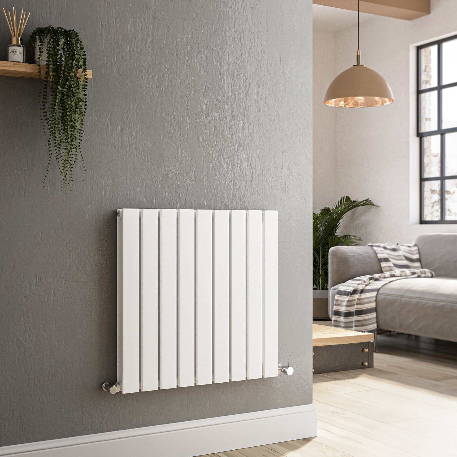 Horizontal Flat Designer Radiator 600x612mm Double Panel 2313 BTU