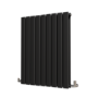 Riace Midnight Black Horizontal Flat Designer Radiator 800x612mm Double Panel 2970 BTU