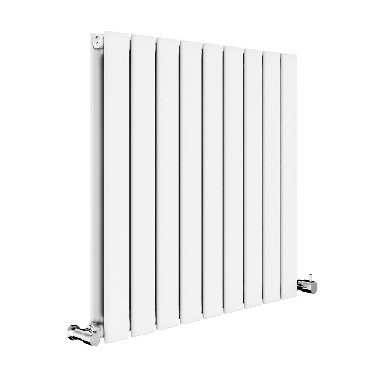 GRADE A3 - Riace White Horizontal Flat Designer Radiator 600x612mm Double Panel 2313 BTU