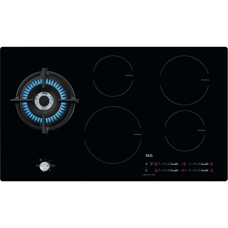 AEG 88cm Hybrid 4 Zone Induction Hob with Gas Wok Burner