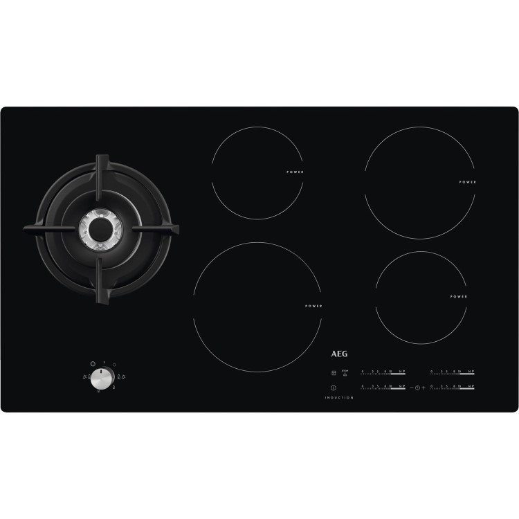 AEG 88cm Hybrid 4 Zone Induction Hob with Gas Wok Burner