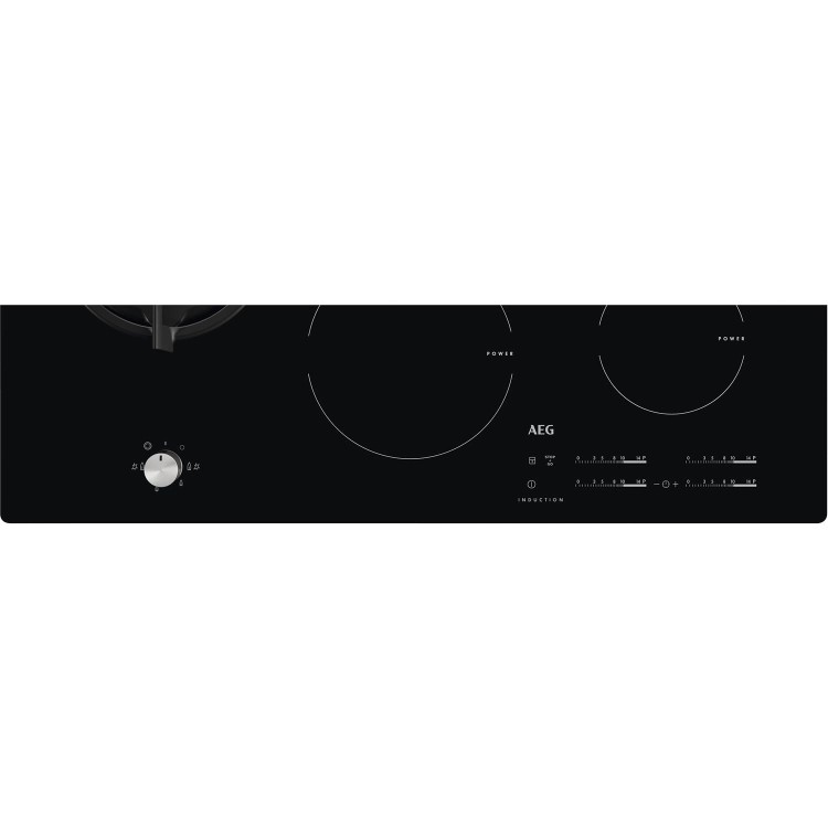 AEG 88cm Hybrid 4 Zone Induction Hob with Gas Wok Burner