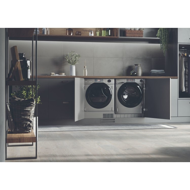 Haier Series 4 7kg Integrated Heat Pump Tumble Dryer - A++ Rated, Reverse Action - Graphite