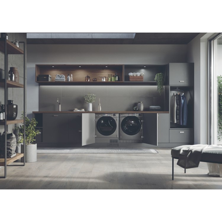 Haier Series 4 7kg Integrated Heat Pump Tumble Dryer - A++ Rated, Reverse Action - Graphite