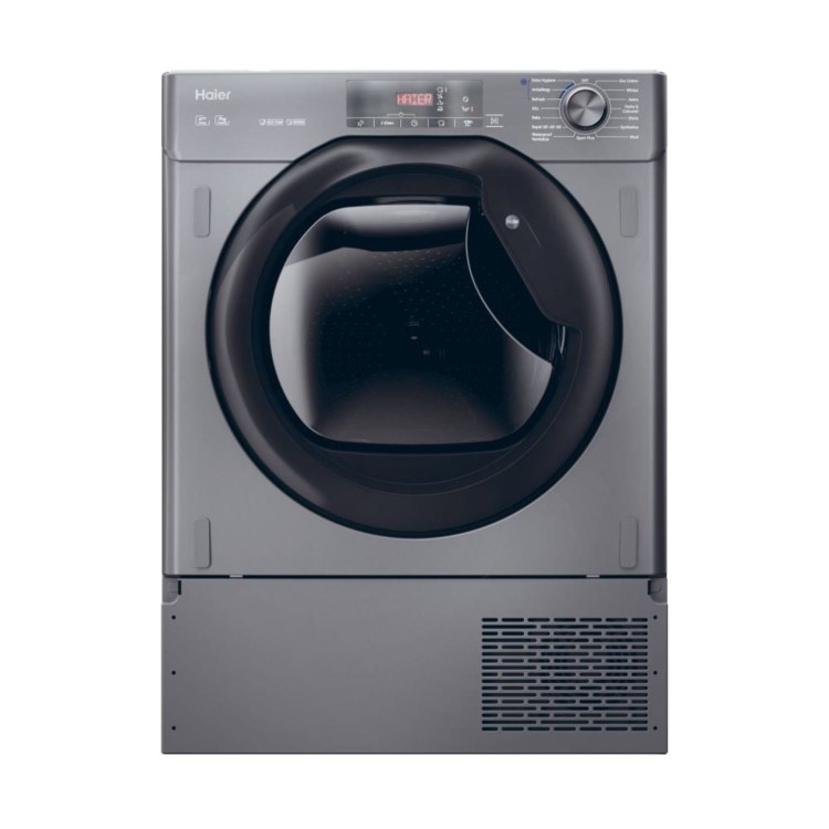 Refurbished Haier Series 4 HDB4H7A2TBERX80 Integrated Heat Pump 7KG Tumble Dryer Graphite