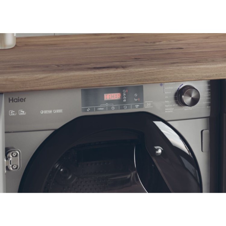 Refurbished Haier Series 4 HDB4H7A2TBERX80 Integrated Heat Pump 7KG Tumble Dryer Graphite