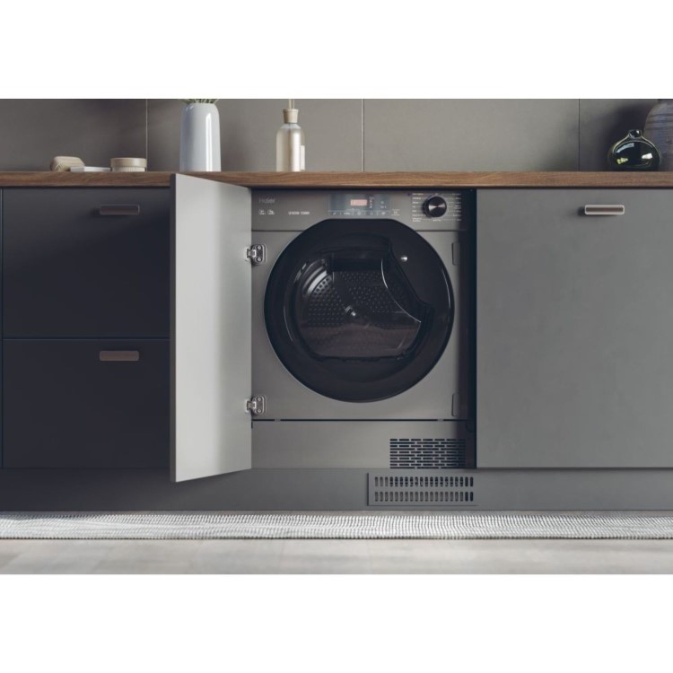 Refurbished Haier Series 4 HDB4H7A2TBERX80 Integrated Heat Pump 7KG Tumble Dryer Graphite
