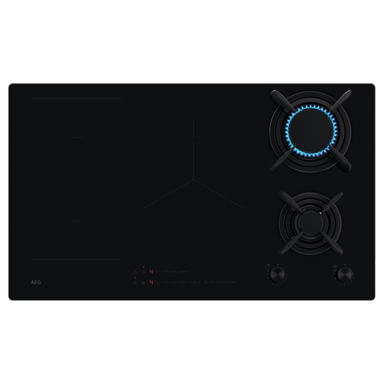 Refurbished AEG 8000 Series HDB95623NB 90cm Dual Fuel 2 Induction Zones and 2 Burner Gas Hob