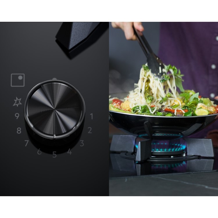 Refurbished AEG 8000 Series HDB95623NB 90cm Dual Fuel 2 Induction Zones and 2 Burner Gas Hob