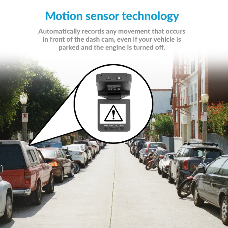 VIZ 720p HD car dashboard camera with  wide angle 2.5 Inch  colour screen