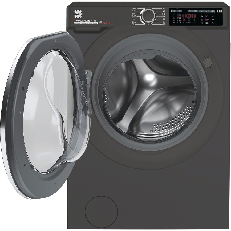 Refurbished Hoover H-Wash&Dry 500 HDD4106AMBCR-80 Freestanding 10/6KG 1400 Spin Washer Dryer Graphite