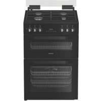Hotpoint 60cm Dual Fuel Cooker - Black