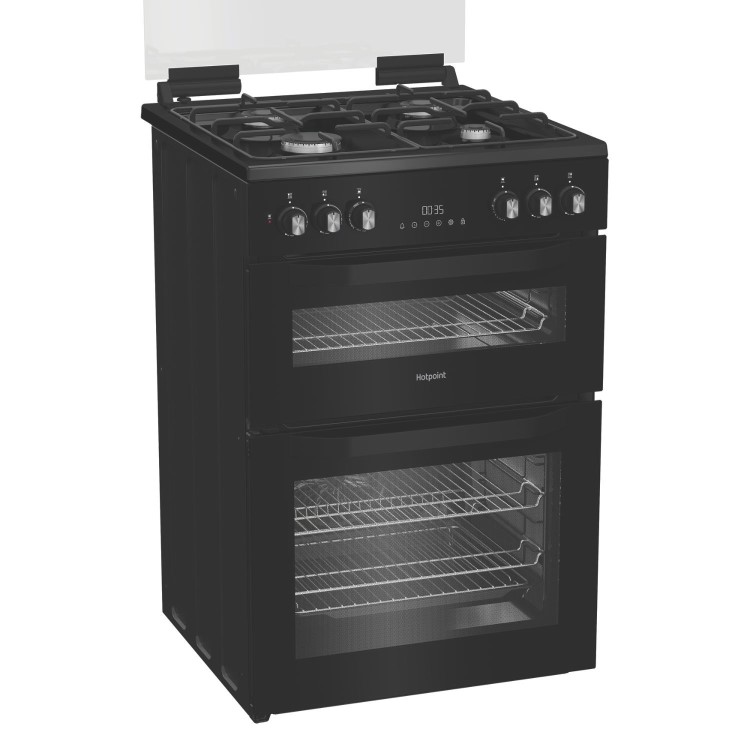 Hotpoint 60cm Dual Fuel Cooker - Black