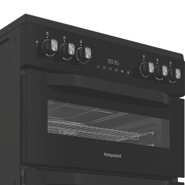 Hotpoint 60cm Dual Fuel Cooker - Black