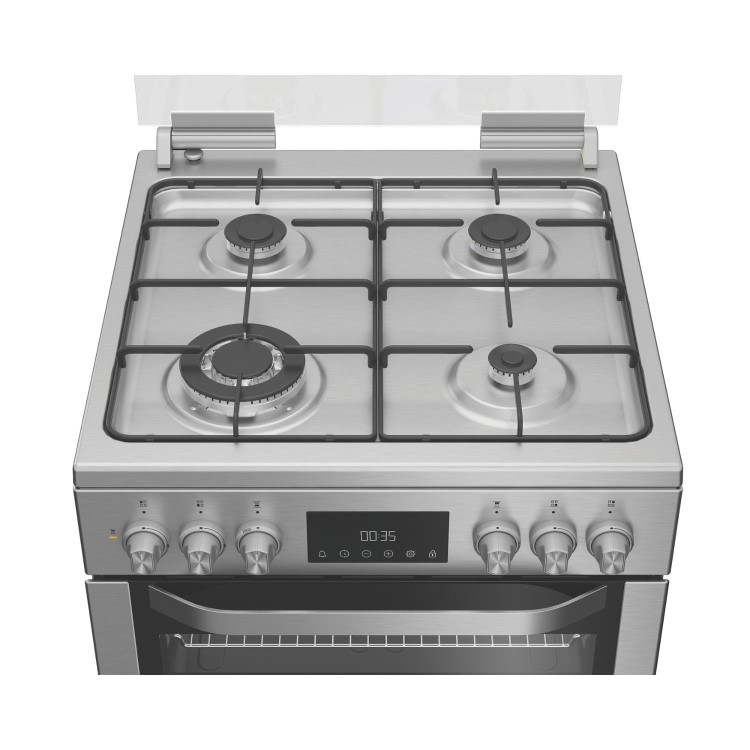Hotpoint 60cm Dual Fuel Cooker - Stainless steel